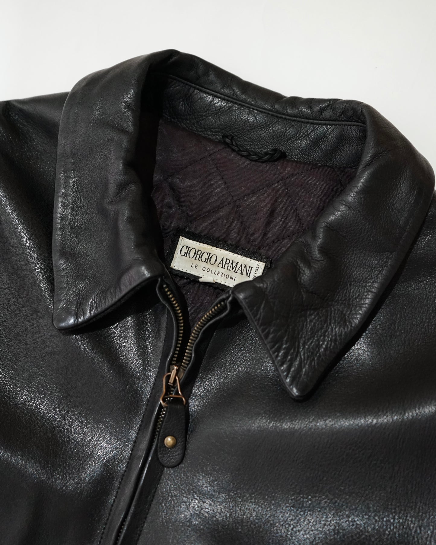 GIRGIO ARMANI LE COLLEZIONI leather car coat