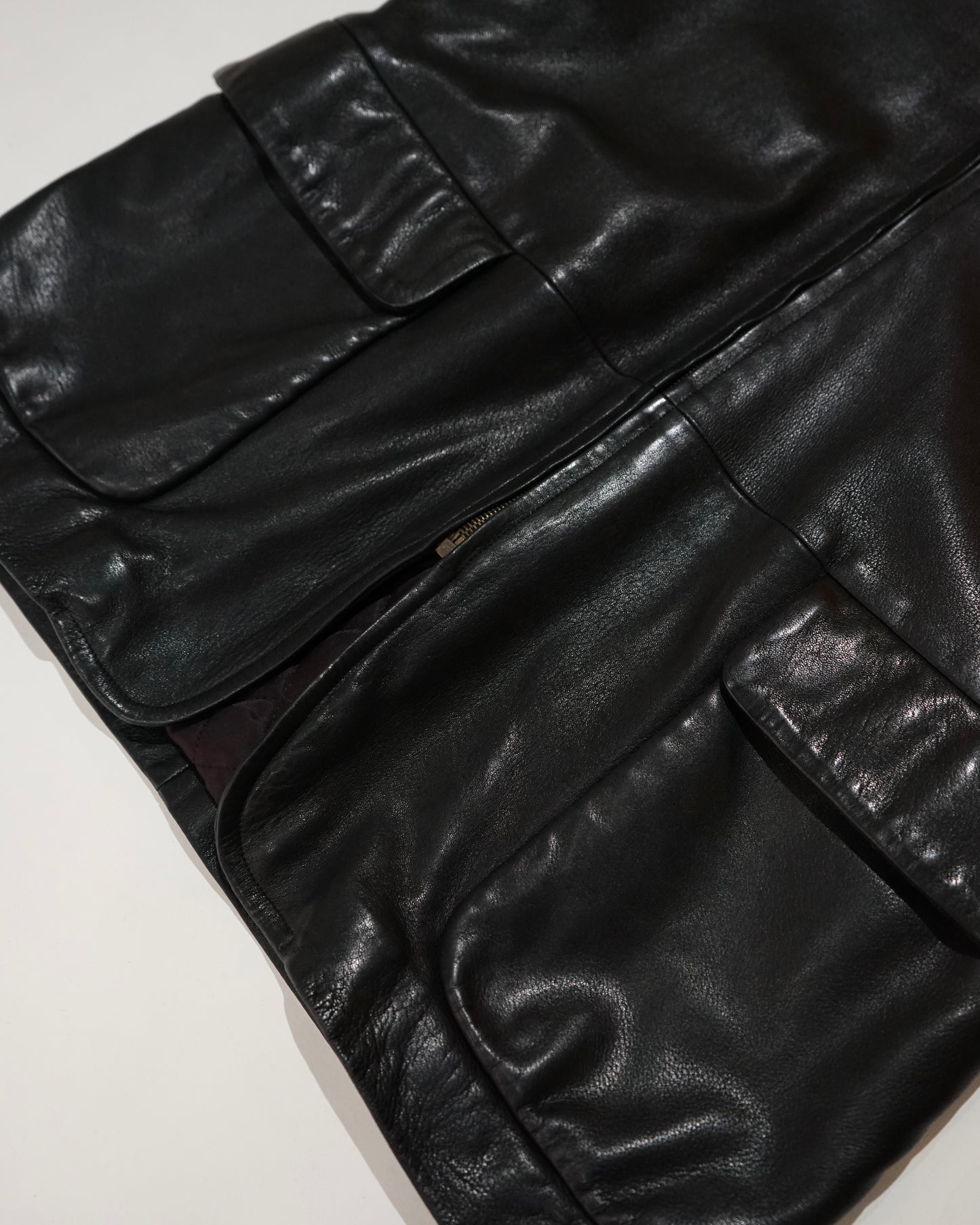 GIRGIO ARMANI LE COLLEZIONI leather car coat