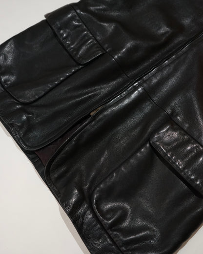 GIRGIO ARMANI LE COLLEZIONI leather car coat