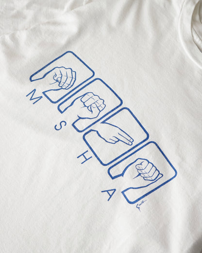 90s hand signal print tee