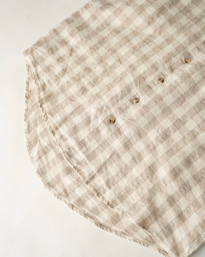90s GOOUCH gingham no collar  shirts