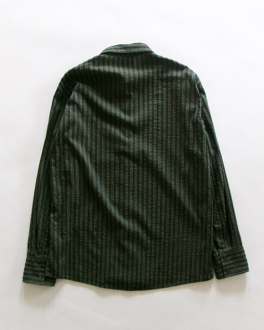 VERSACE DOLM stripe seersucker long sleeve shirts