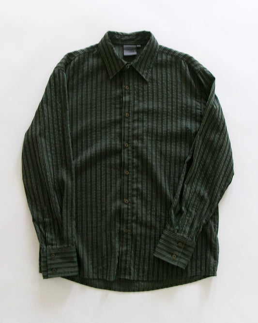 VERSACE DOLM stripe seersucker long sleeve shirts