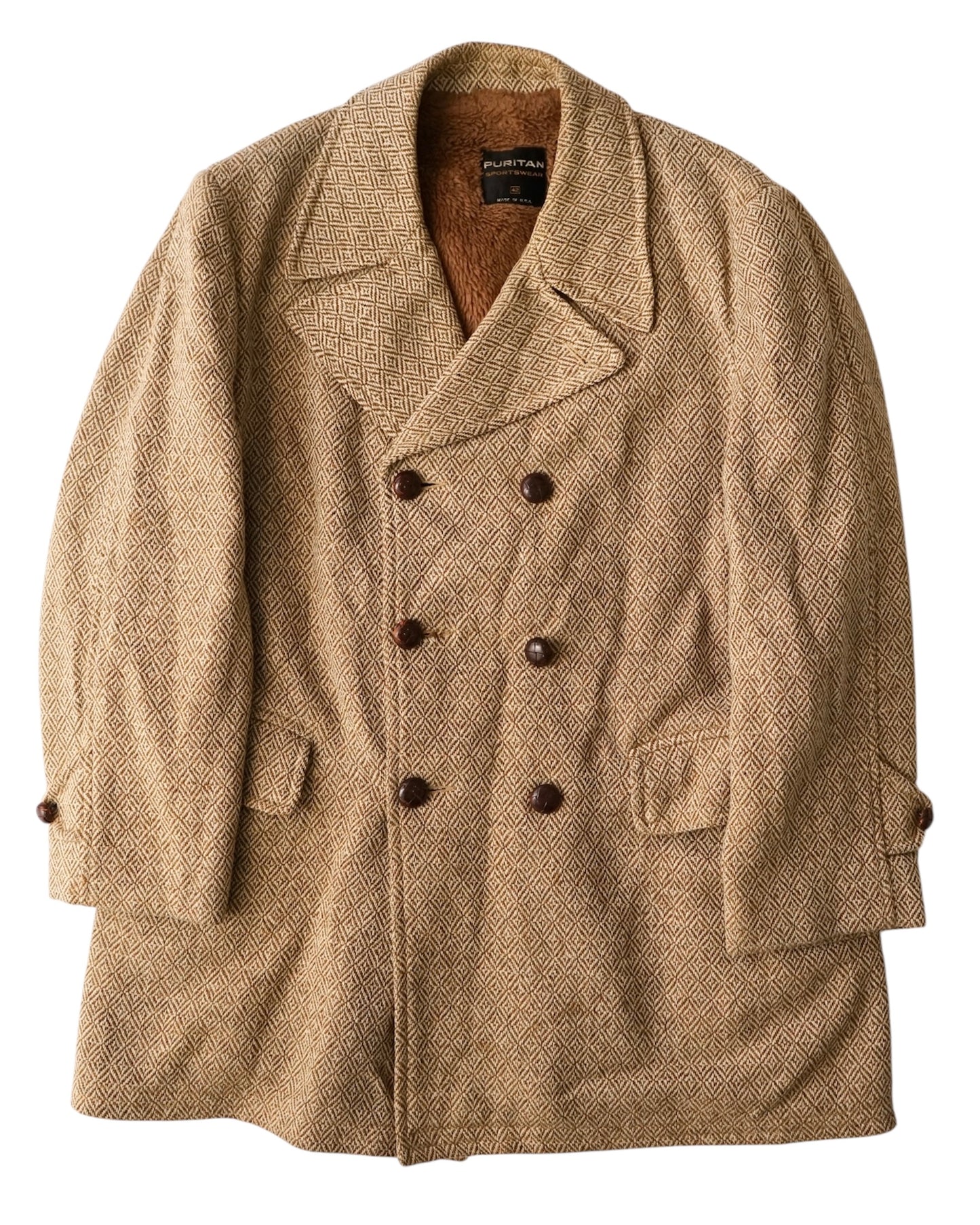 70s PURITAN double breasted pile lined jacket