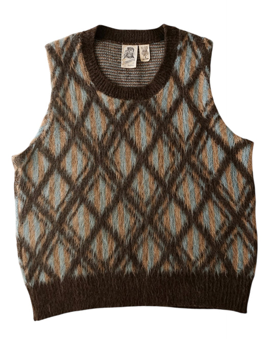 70s KENNINGTON diamond pattern mohair vest