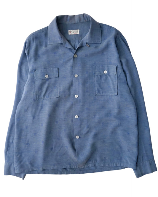 50s Jacquard Weave Rayon Shirt