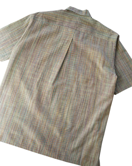 Cale-cotton Ikat check shirts-green