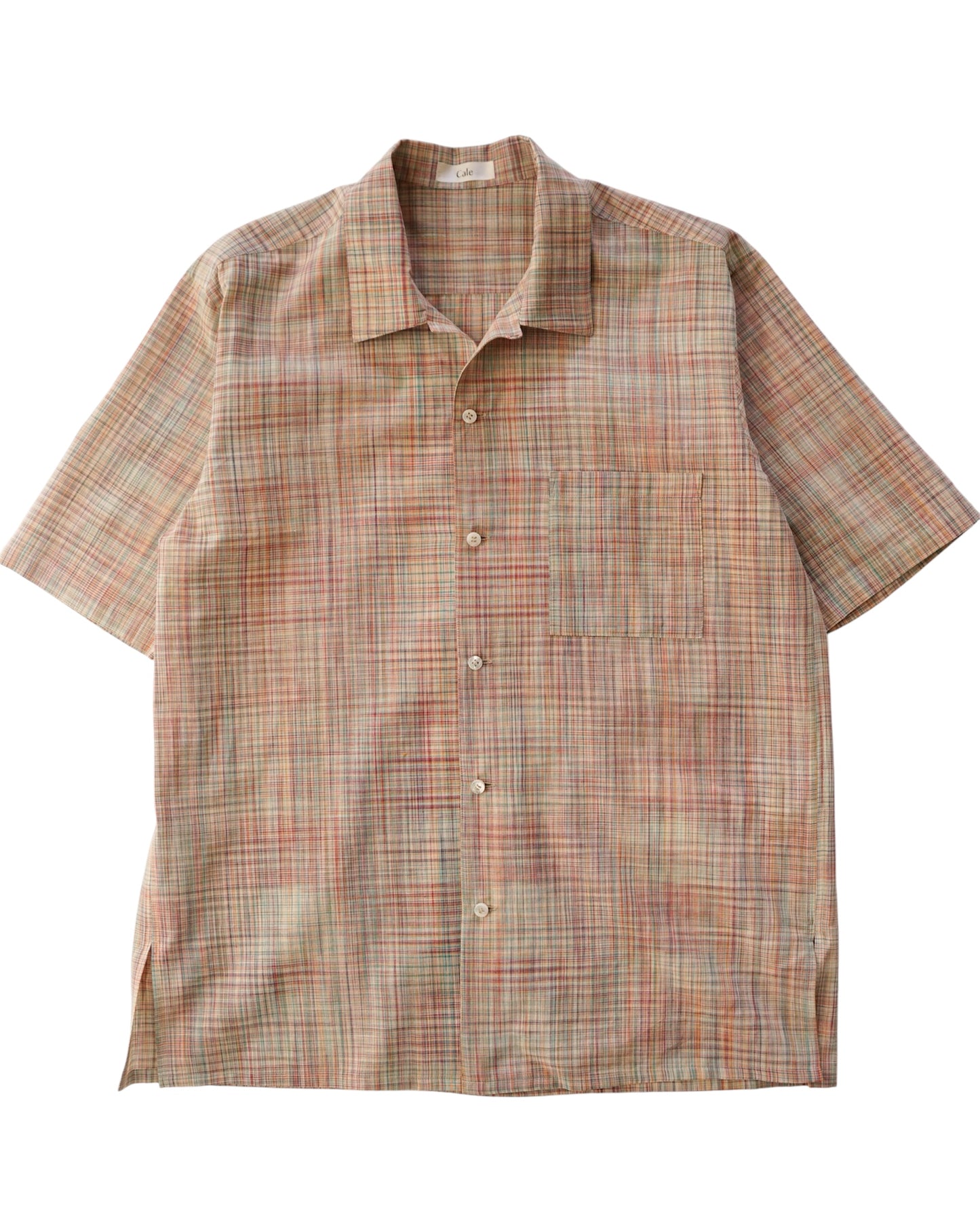Cale-cotton Ikat check shirts-orange