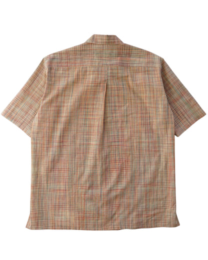Cale-cotton Ikat check shirts-orange