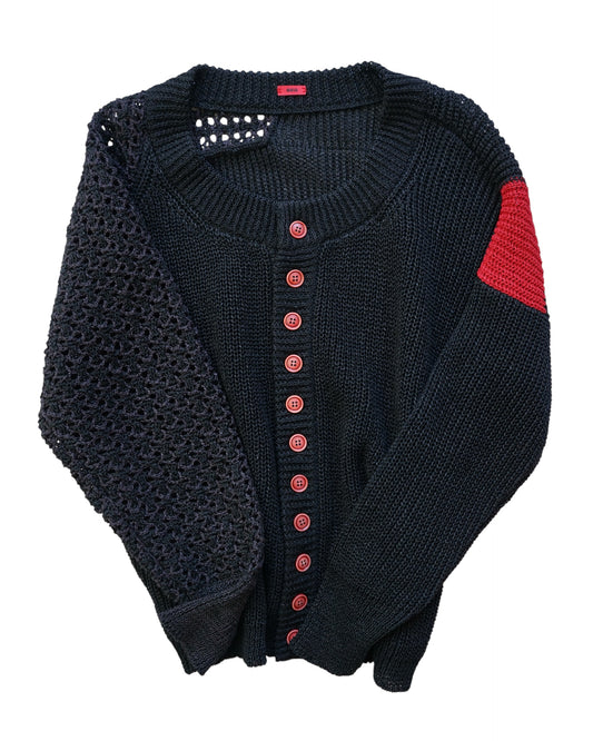 oira-和紙cardigan black
