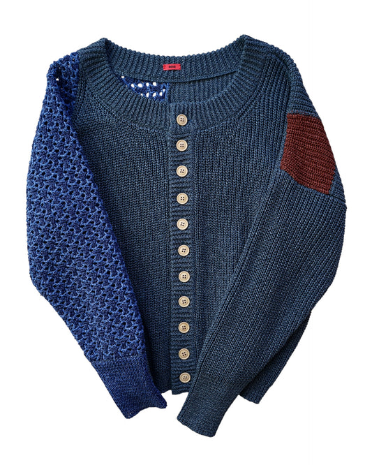 oira-和紙cardigan blue