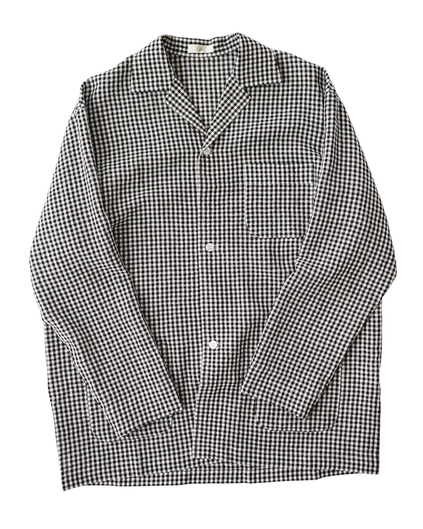 water twisted linen gingham check coverall