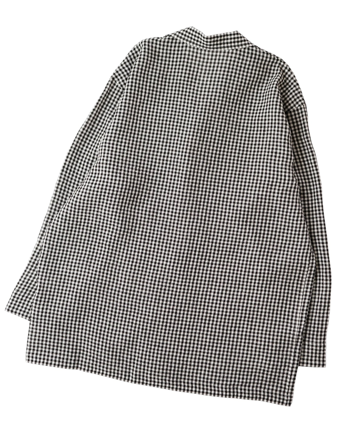 water twisted linen gingham check coverall