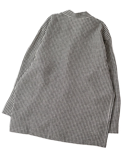 water twisted linen gingham check coverall