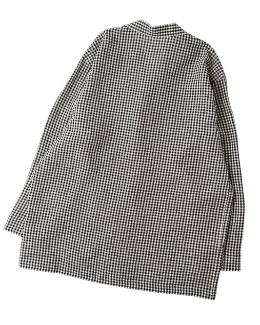 water twisted linen gingham check coverall