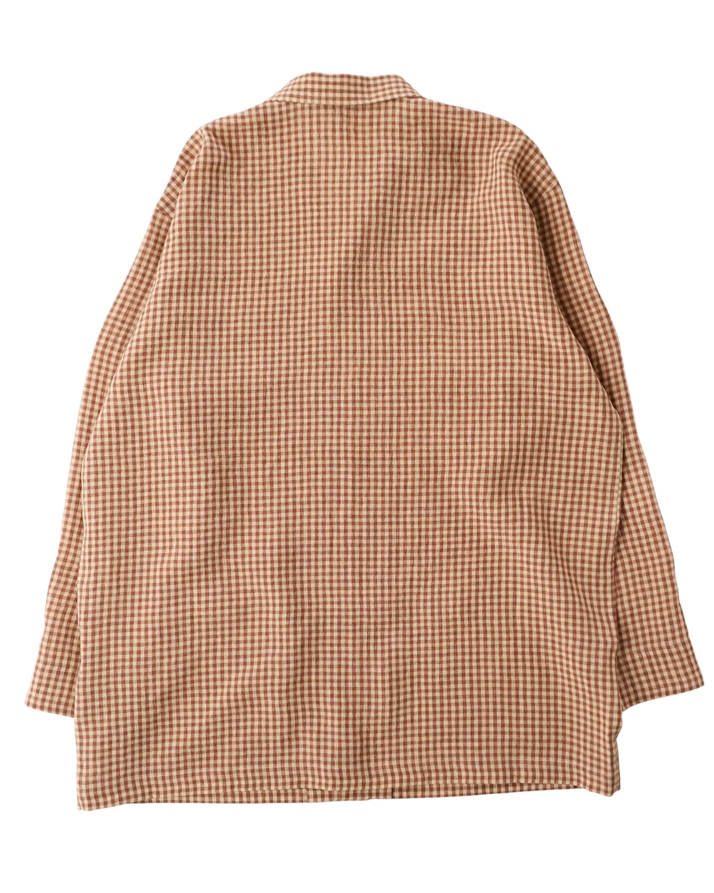 water twisted linen gingham check coverall