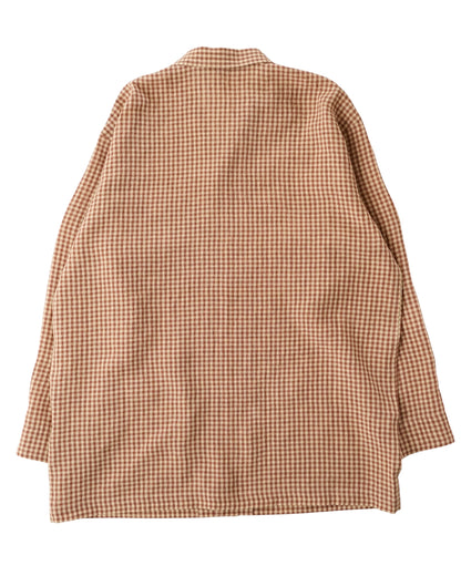 water twisted linen gingham check coverall