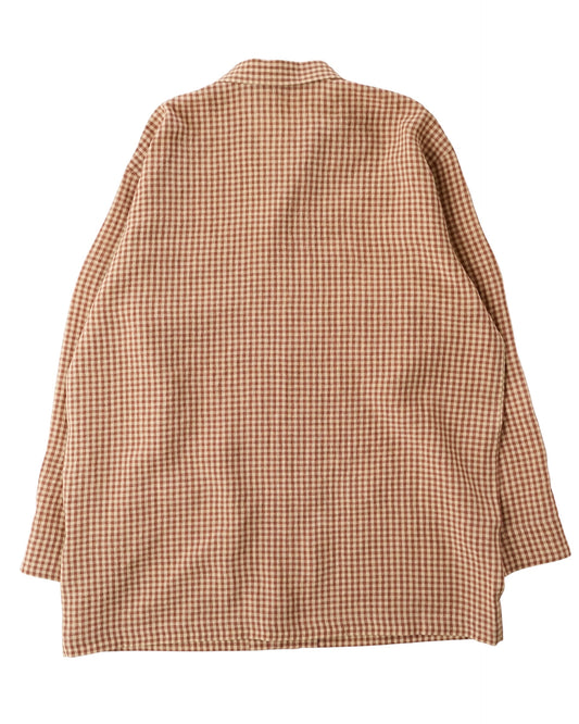 water twisted linen gingham check coverall