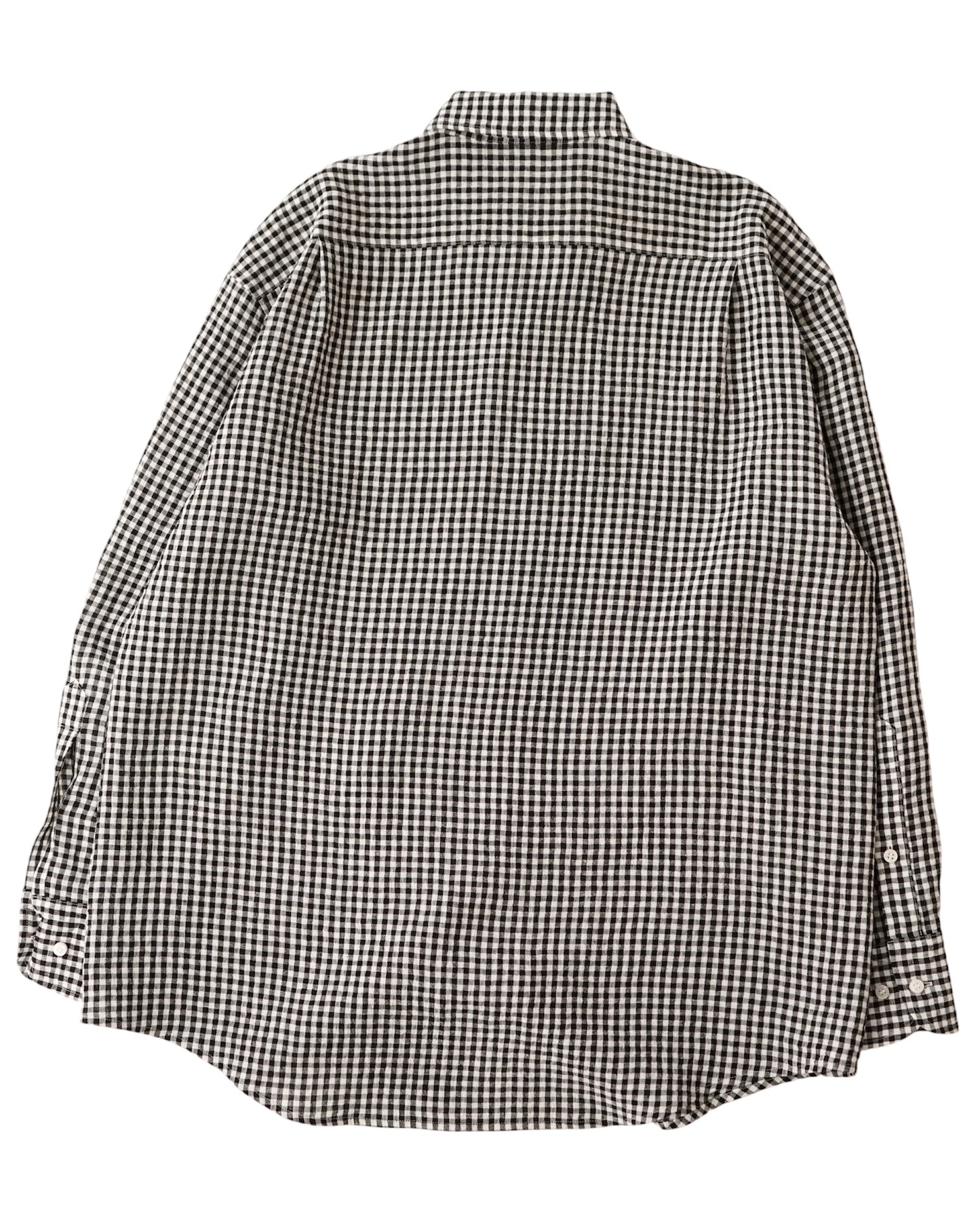 water twisted linen gingham check button down shirts