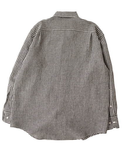 water twisted linen gingham check button down shirts