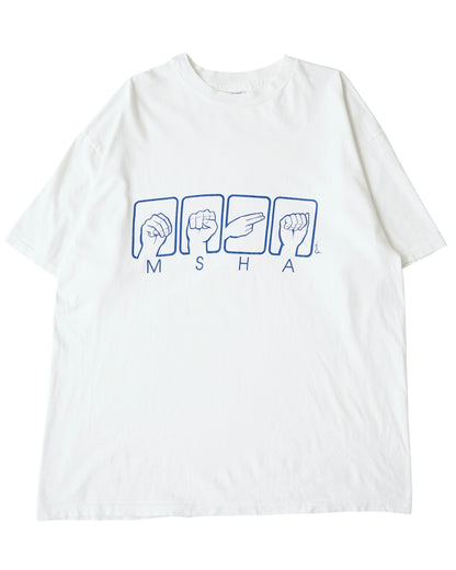 90s hand signal print tee