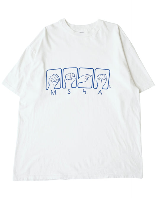 90s hand signal print tee