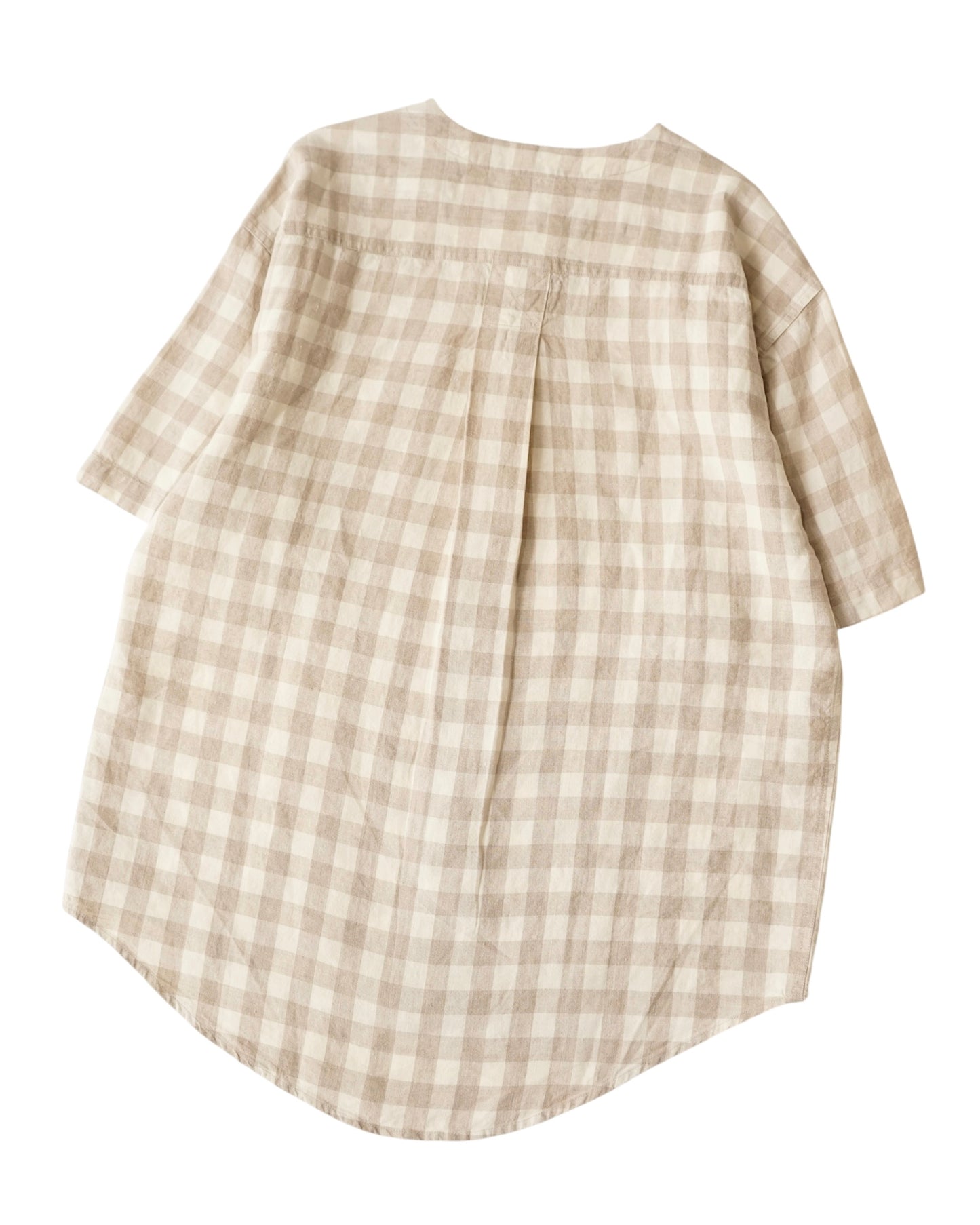 90s GOOUCH gingham no collar  shirts