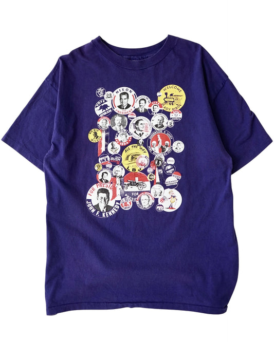 90s Political Campaign Buttons Print T-Shirt / Made in USA