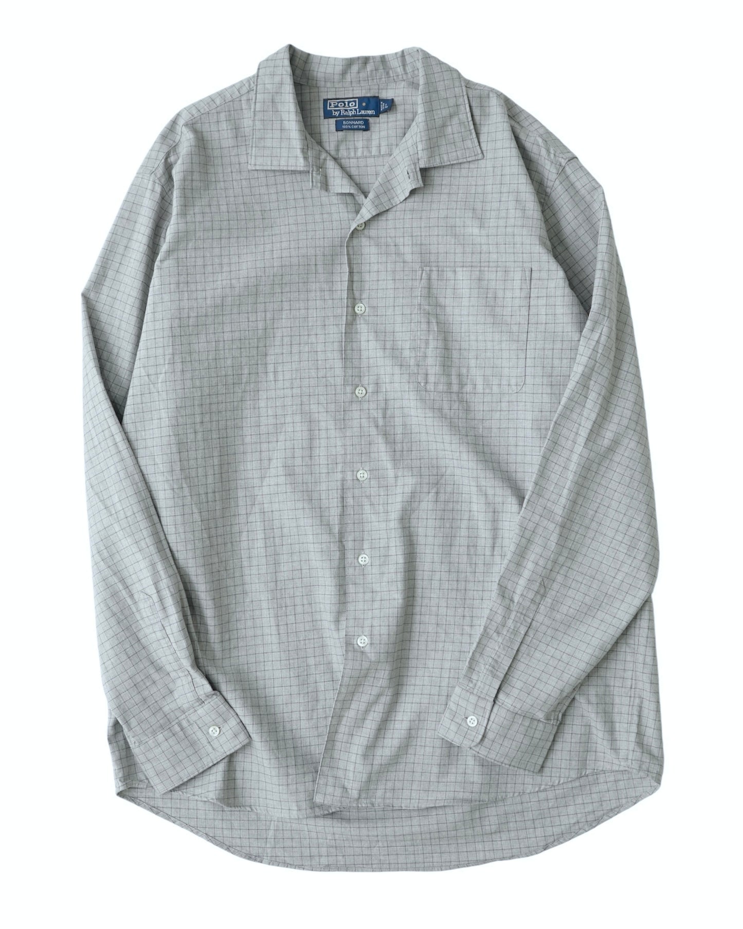 90s Polo Ralph Lauren “BONNARD” Windowpane Cotton Shirt