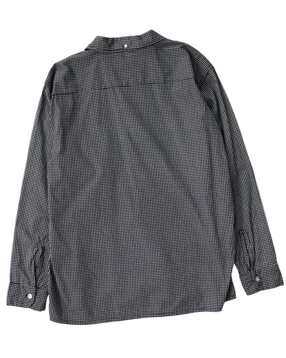 1960s Balsam Black Micro Check 3-Point Button Down Shirt