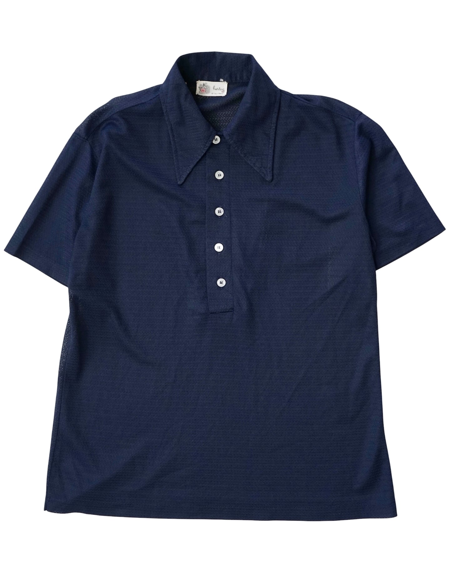 1970s Herton’s California Nylon Knit Polo Shirt – Royal Blue
