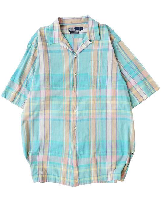 Polo by Ralph Lauren Pastel Madras Open Collar Shirt
