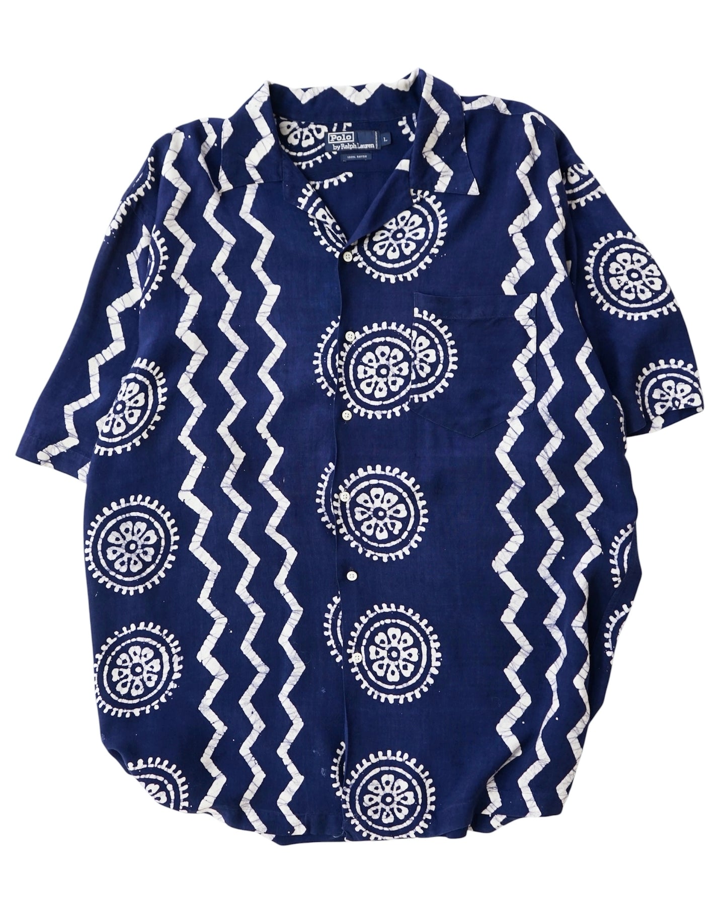 Polo by Ralph Lauren Batik Pattern Open Collar Shirt