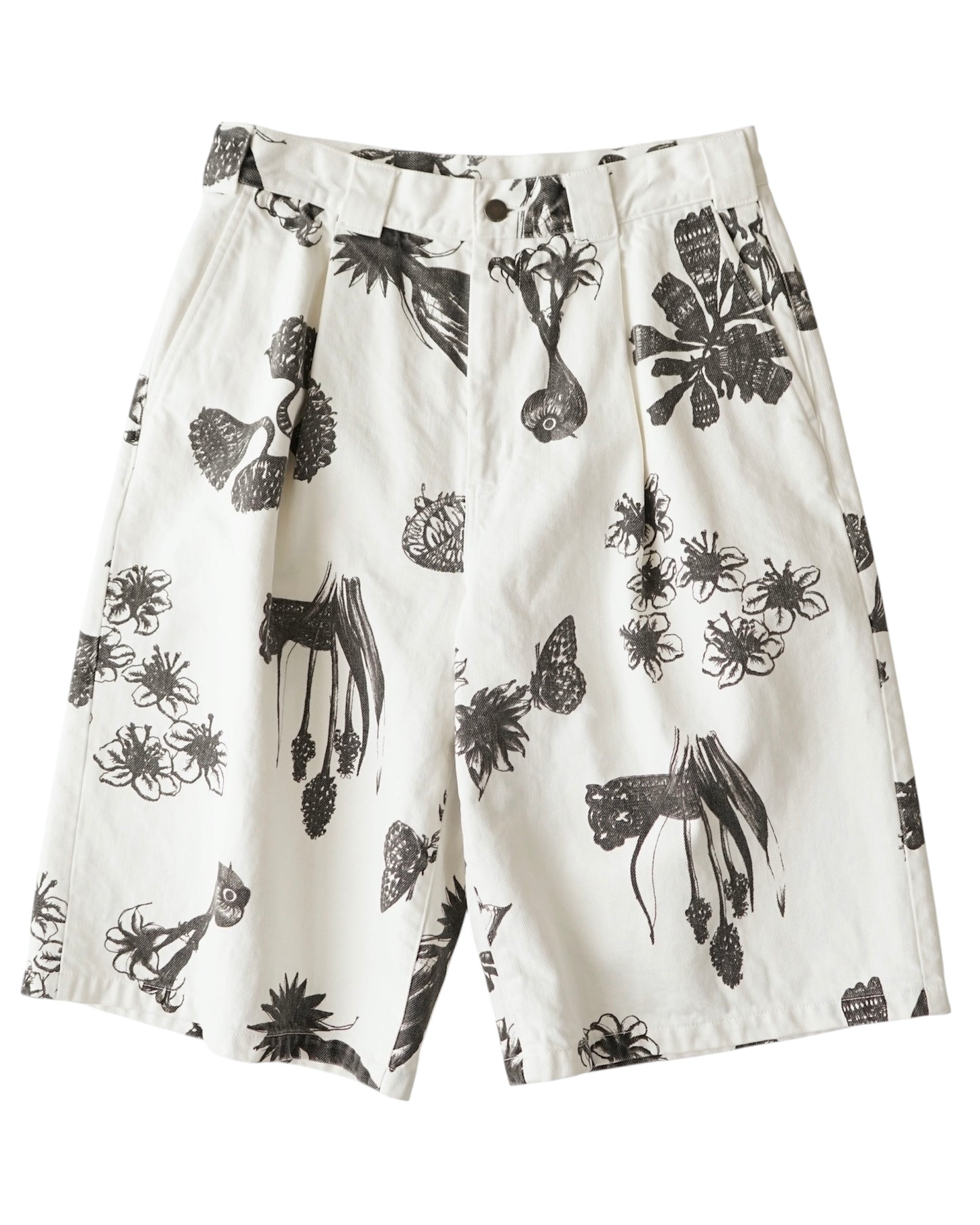 kiivu SHORT PANTS - Hand Drawing SUMI Printing