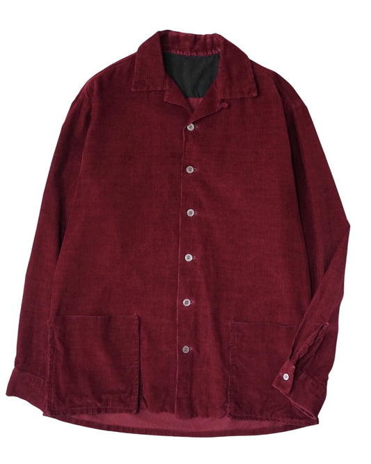 Wine corduroy work shirts