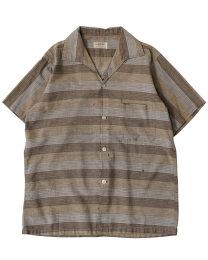 60s ARROW border pattern open collar shirts