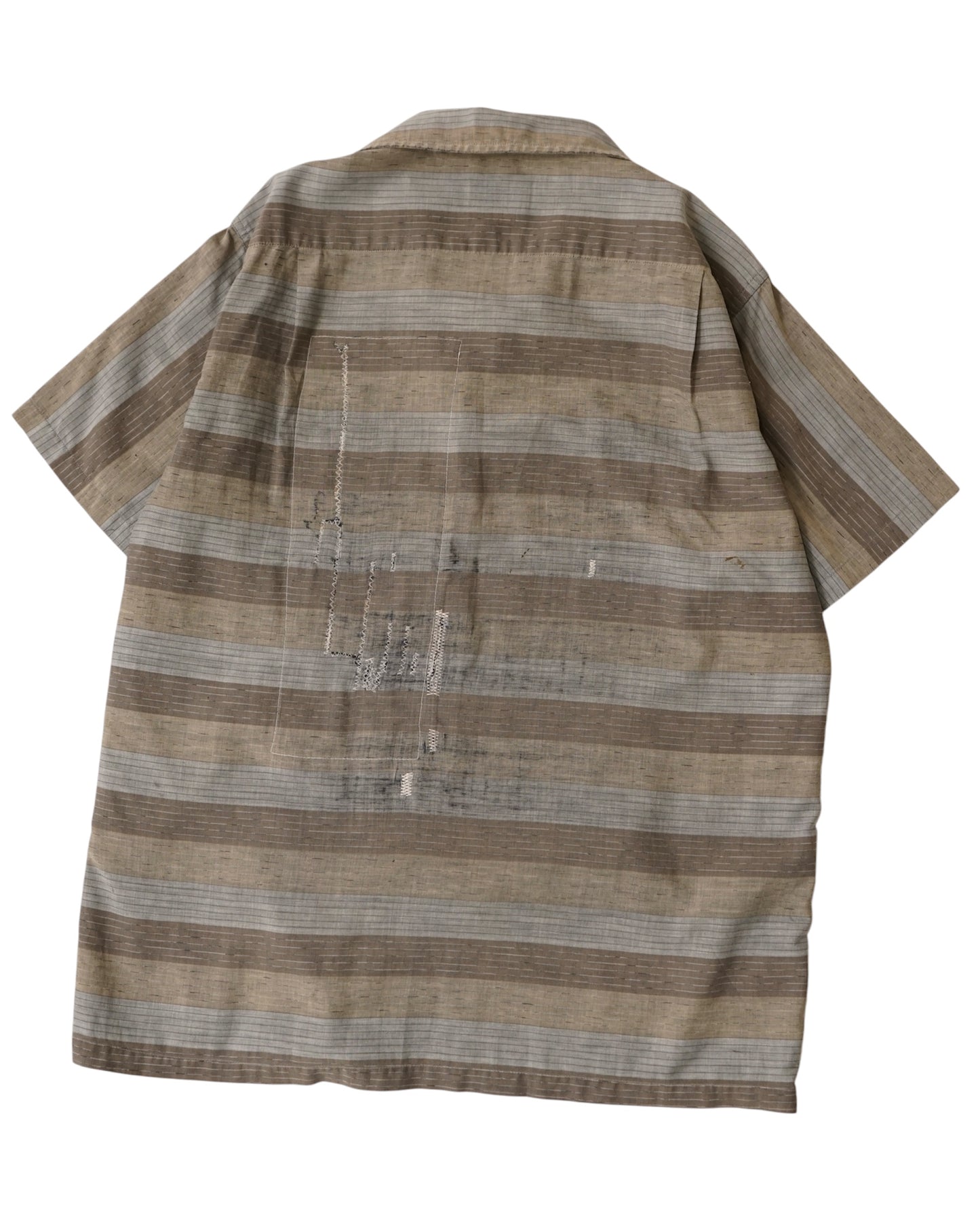 60s ARROW border pattern open collar shirts