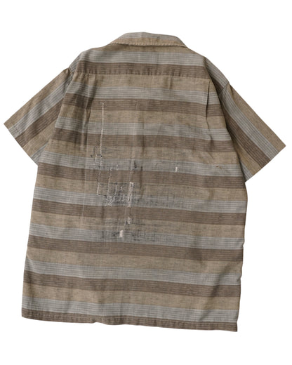 60s ARROW border pattern open collar shirts