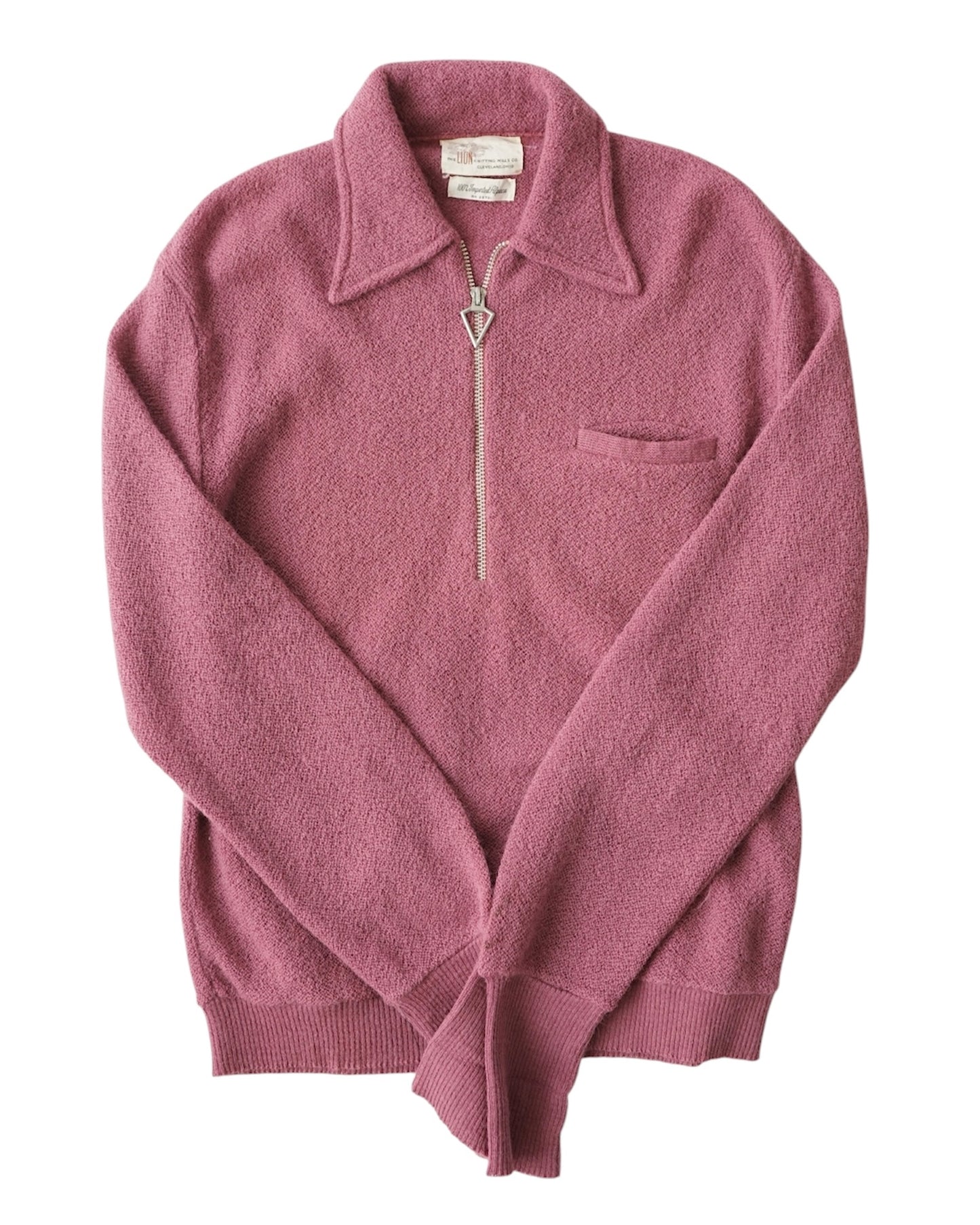 60-70s THE LION alpaca half zip knit