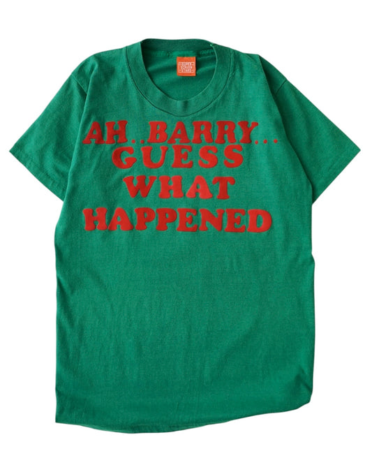 80s AH...BARRY.. flocked print tee