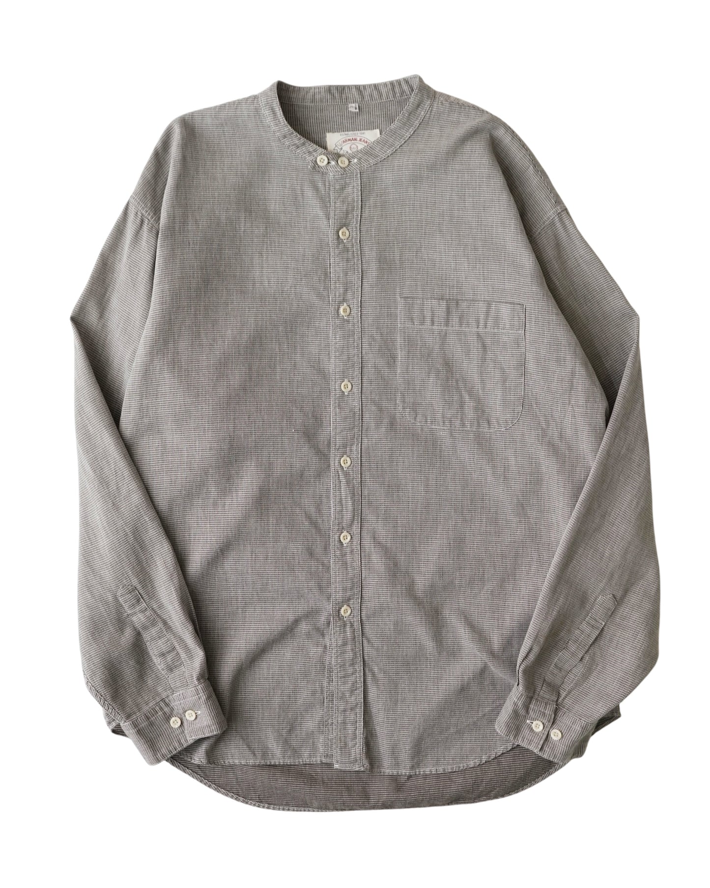 90s ARMANI JEANS band collar shirt