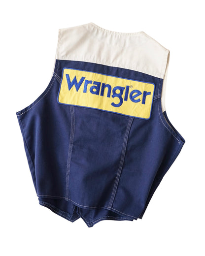 70s Wrangler two-tone logo patch vest