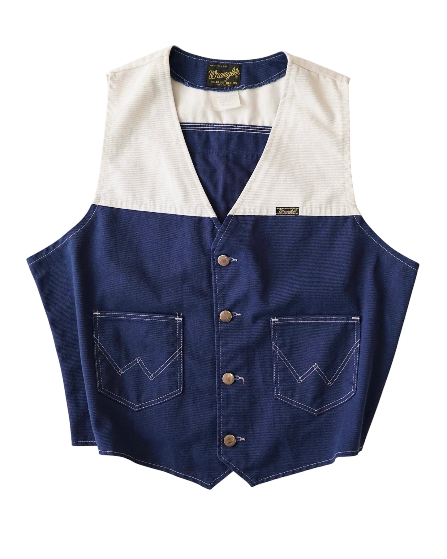 70s Wrangler two-tone logo patch vest