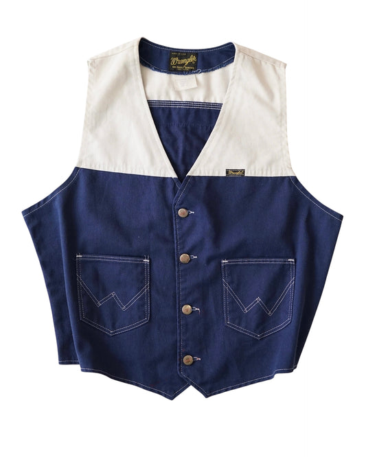 70s Wrangler two-tone logo patch vest