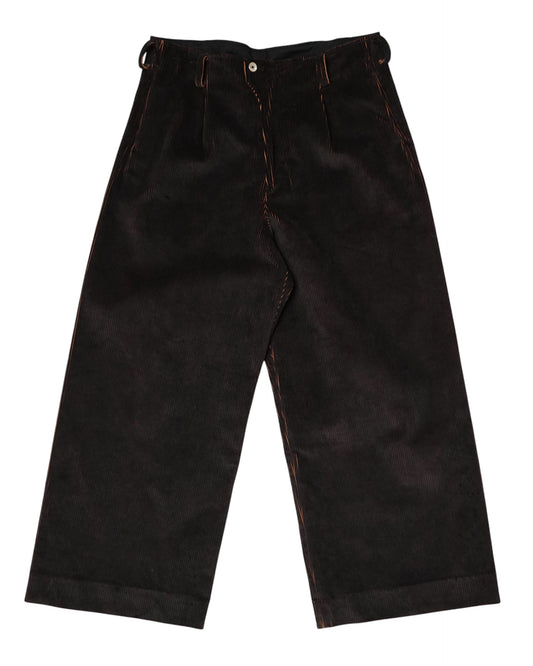 AXIS-Indigo-Coated 8W Vintage Corduroy Side Seamless Straight Pants