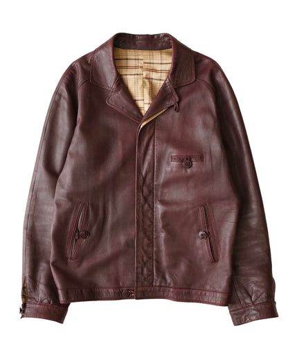 80-90s Made in France Burgundy Leather Blouson