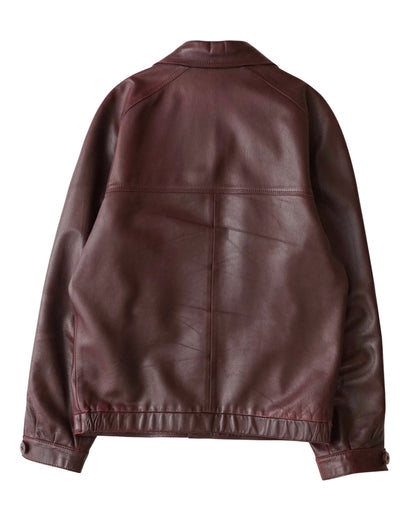 80-90s Made in France Burgundy Leather Blouson