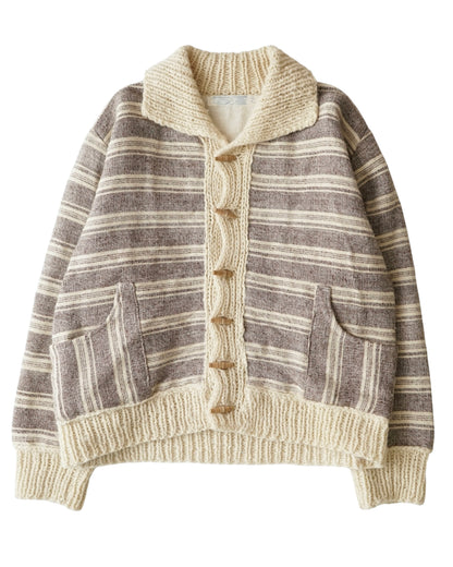 70s ALEX KONTARINIS Handwoven Wool Toggle Jacket